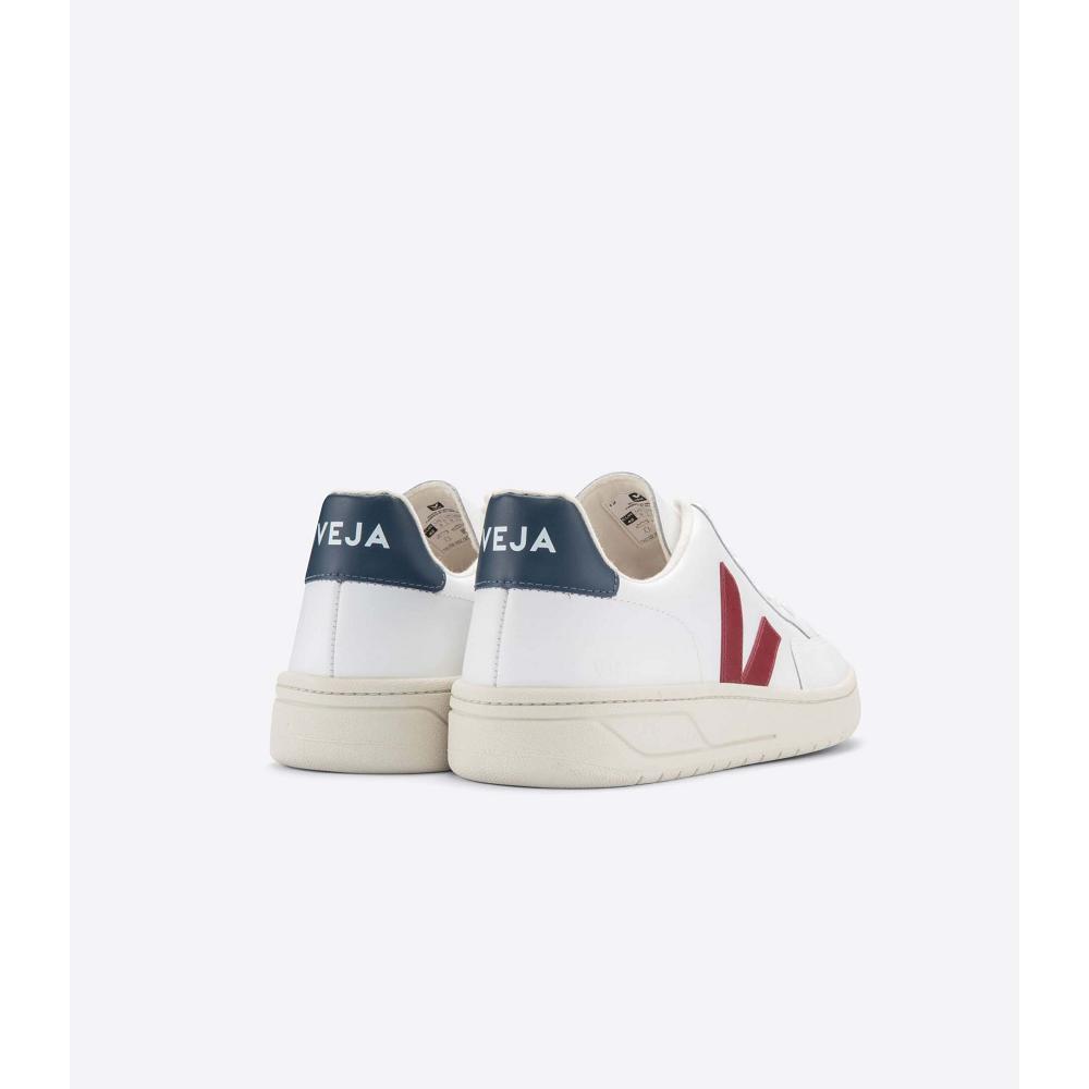 Veja V-12 LEATHER Joggesko Dame White/Red | NO 675FDN